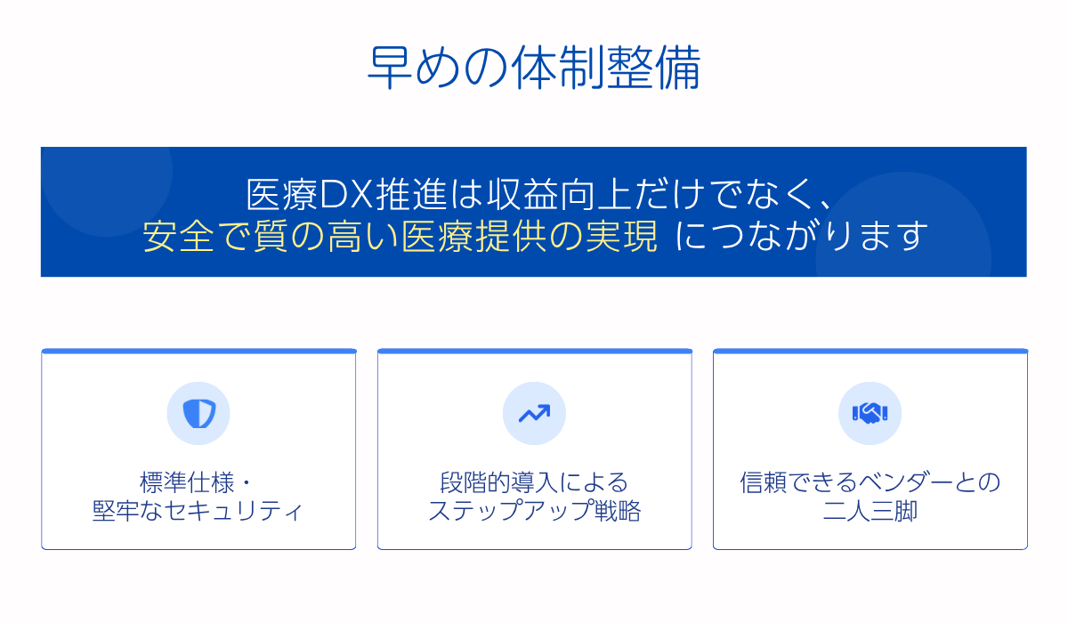 早めの体制整備