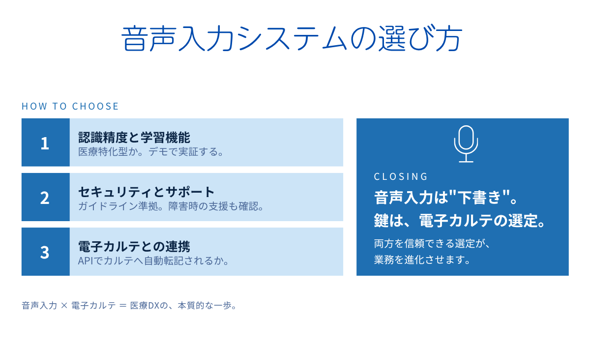 自院に最適な音声入力システムの選び方